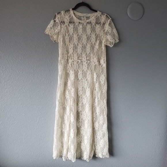 Zara Dresses & Skirts - ZARA off white lace midi dress